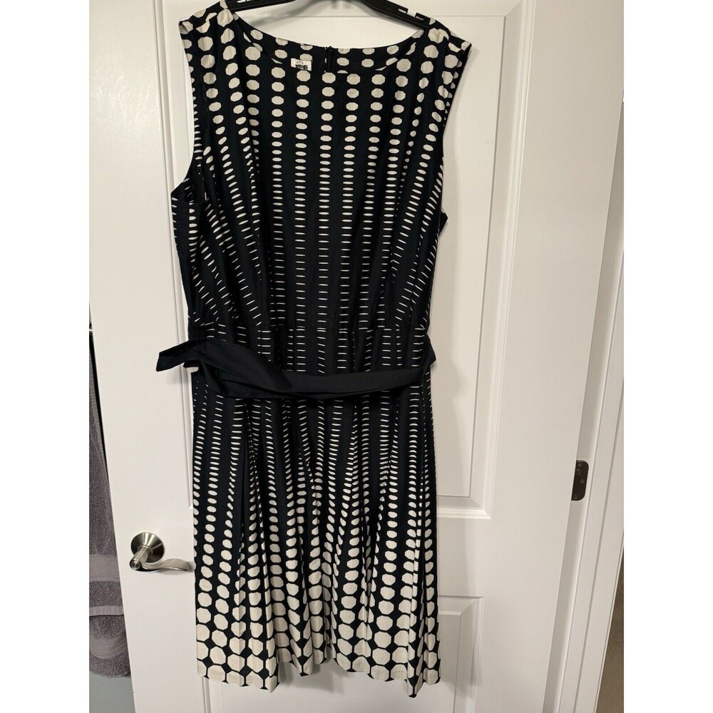 Anne Klein Printed Dot Dress‎ Fit & Flare 100% Cotton Women’s Plus Size 22W